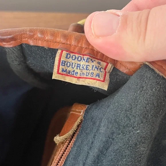 Vintage DOONEY & BOURKE Black All Weather Leather Purse Bag Equestrian NO STRAP - Picture 7 of 10